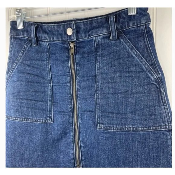 Madewell Denim Utility Zip Skirt Blue Size 32 NWOT‎ - Picture 7 of 13